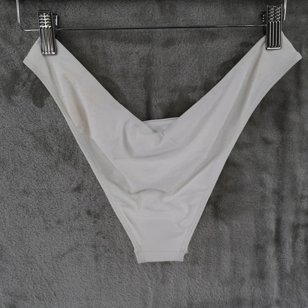 L*Space Rocky Bottom Classic Swim Bottom Women Medium White Beach Resort $88 NWT